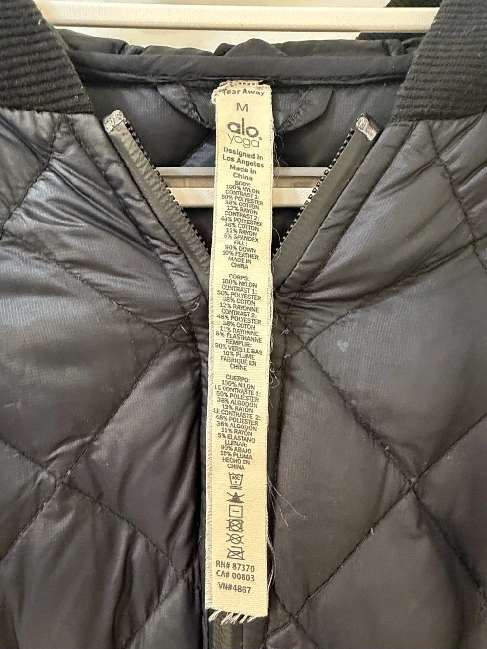 Alo Yoga Womens Great Escape Quilted Down Hooded Jacket Size Medium